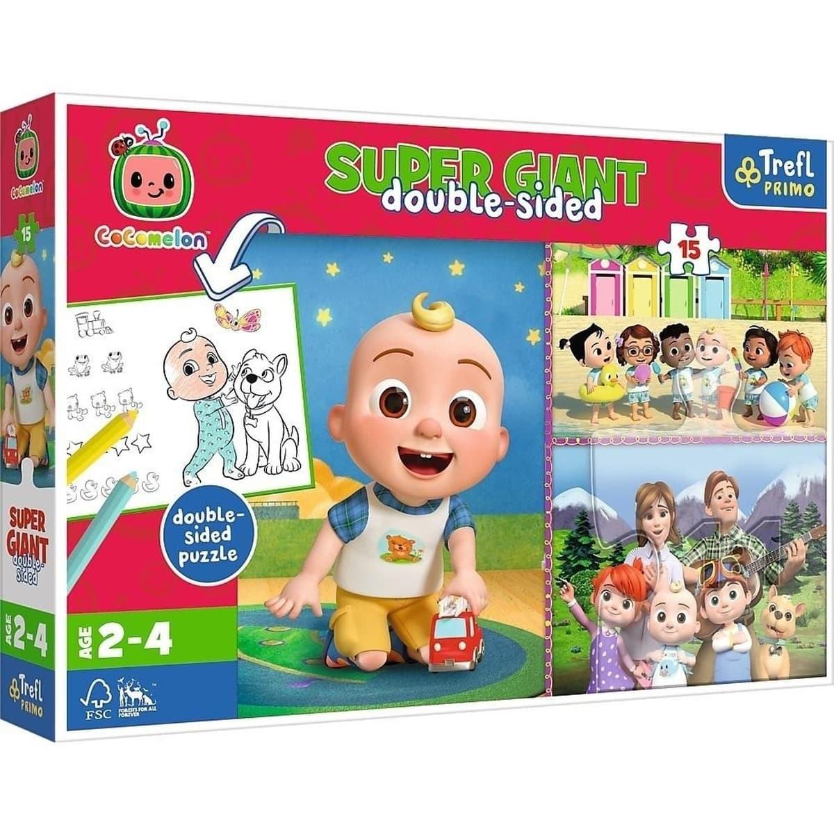 Puzzle 15 Super Giant Cocomelon,Wesoły dzień przyjaciół 42011