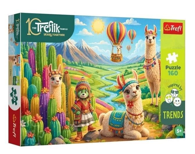 Puzzle 160 elementów - Lamy z rodziny Treflików (41x27,5 cm)