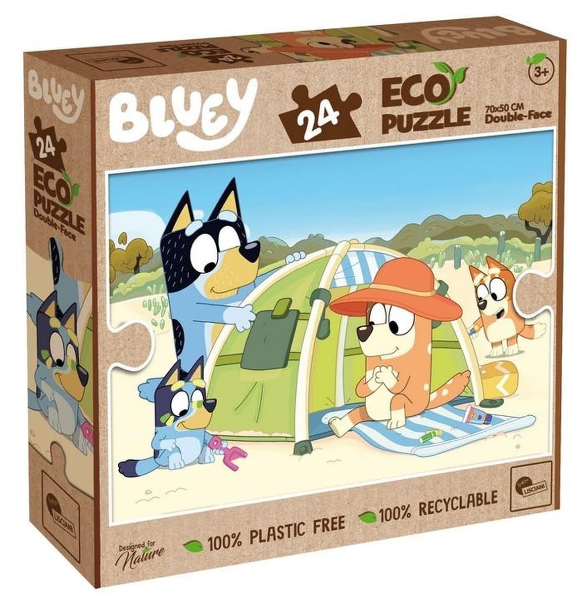 Puzzle 24 elementy dwustronne Bluey Eko do kolorowania