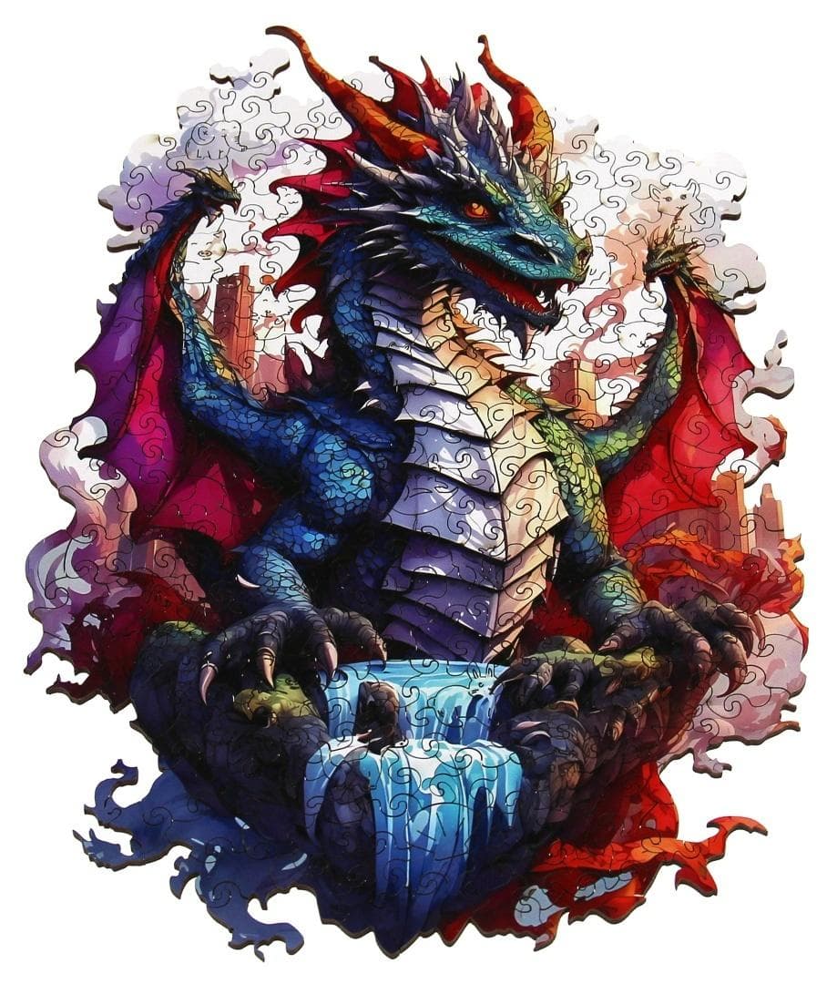 Drewniane puzzle Smok 287 elementów Recent Toys