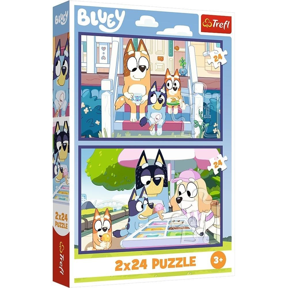 Puzzle Trefl 2x24 elementy Zabawna Bluey BBC FSC Mix 70%