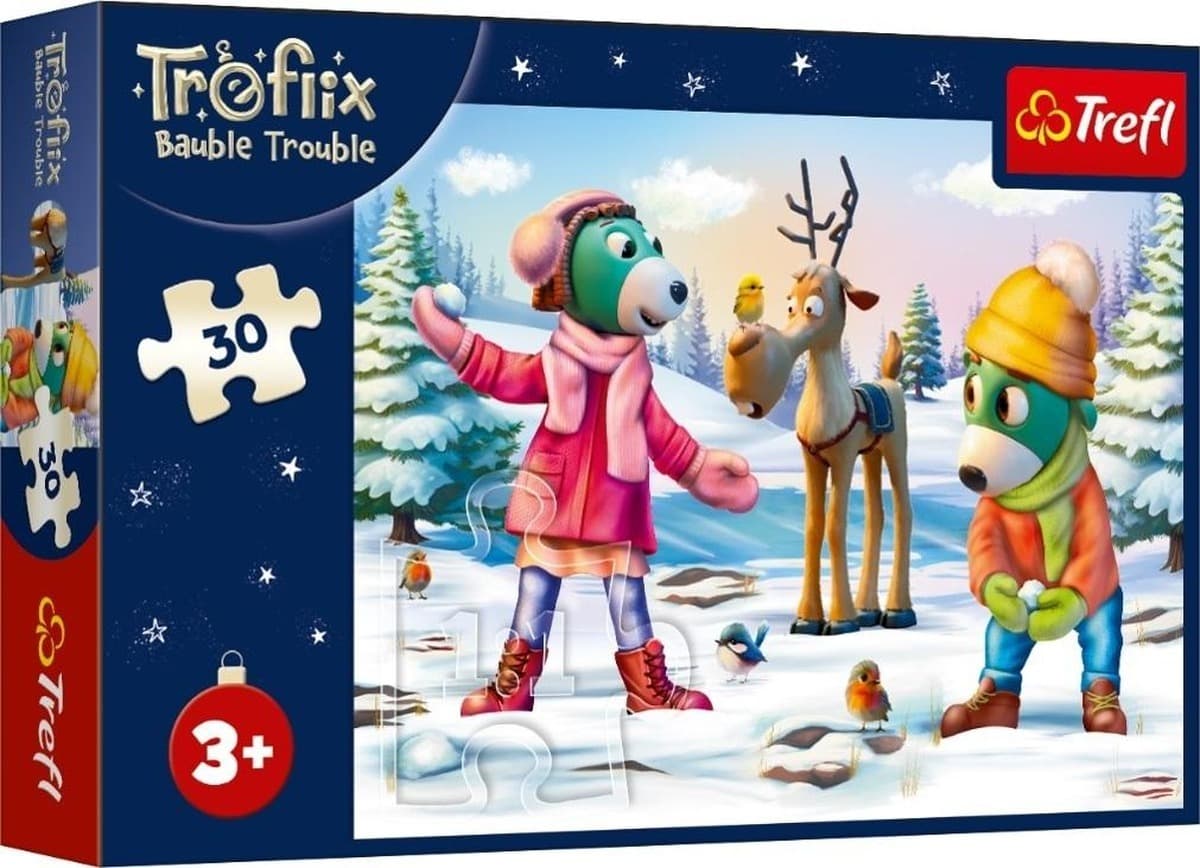 Puzzle 30 elementów Świąteczny czas z Rodziną Treflików