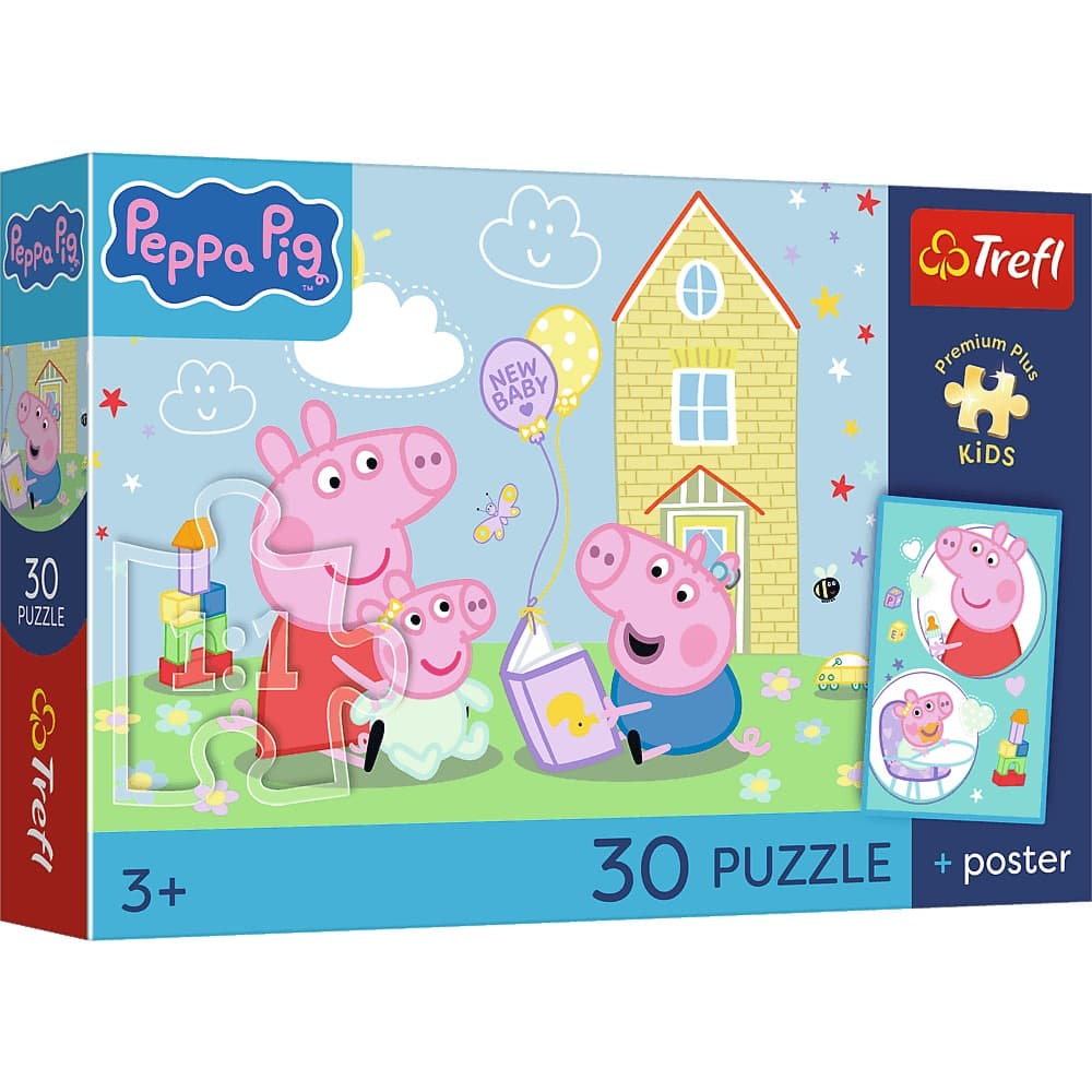 Puzzle 30 Świnka Peppa + plakat TREFL
