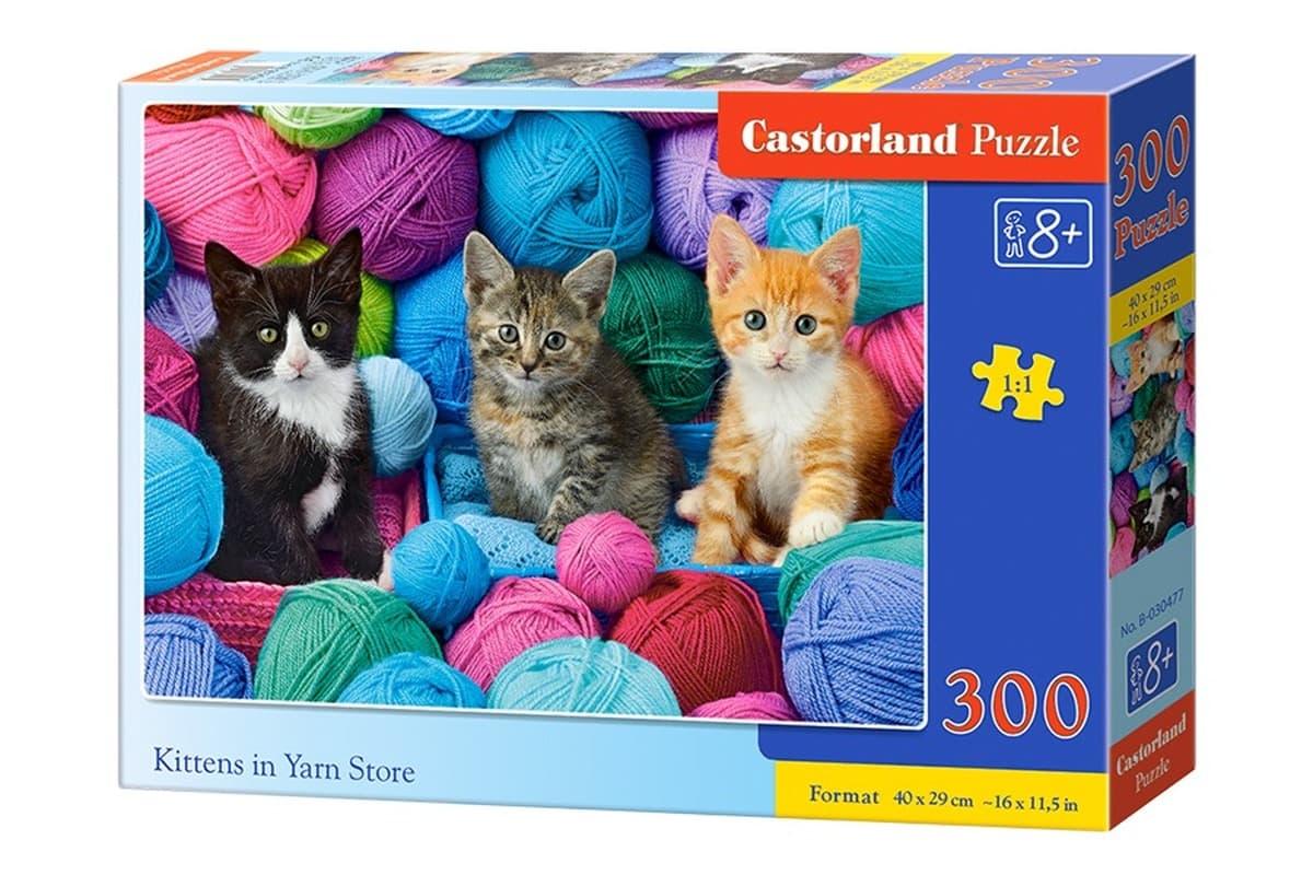 Puzzle 300 elementów Kocięta w sklepie z włóczką Castorland