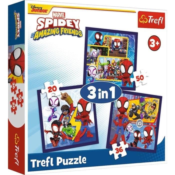 Puzzle 3w1 Pająki i Dinozaury Trefl