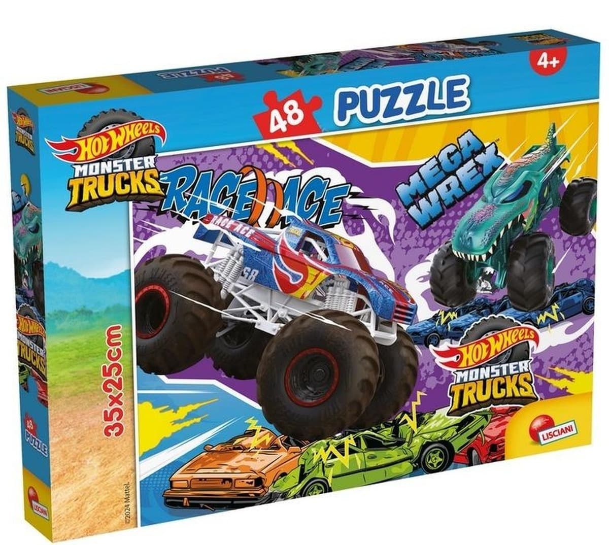 Puzzle 48 elementów dwustronne Hot Wheels