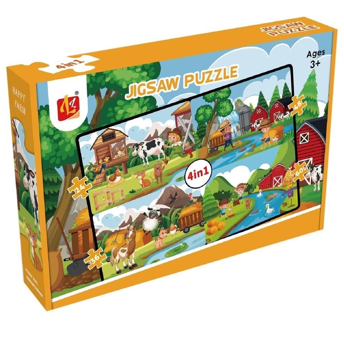 Puzzle 4w1 Farma dla dzieci