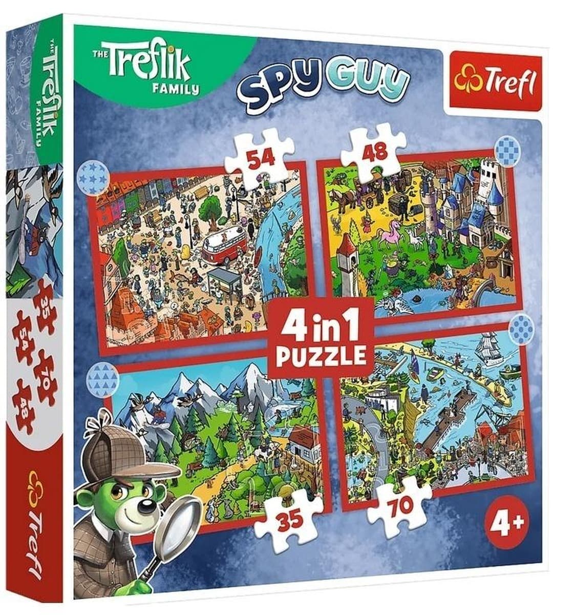 Puzzle 4w1 Podróże Treflików Trefl
