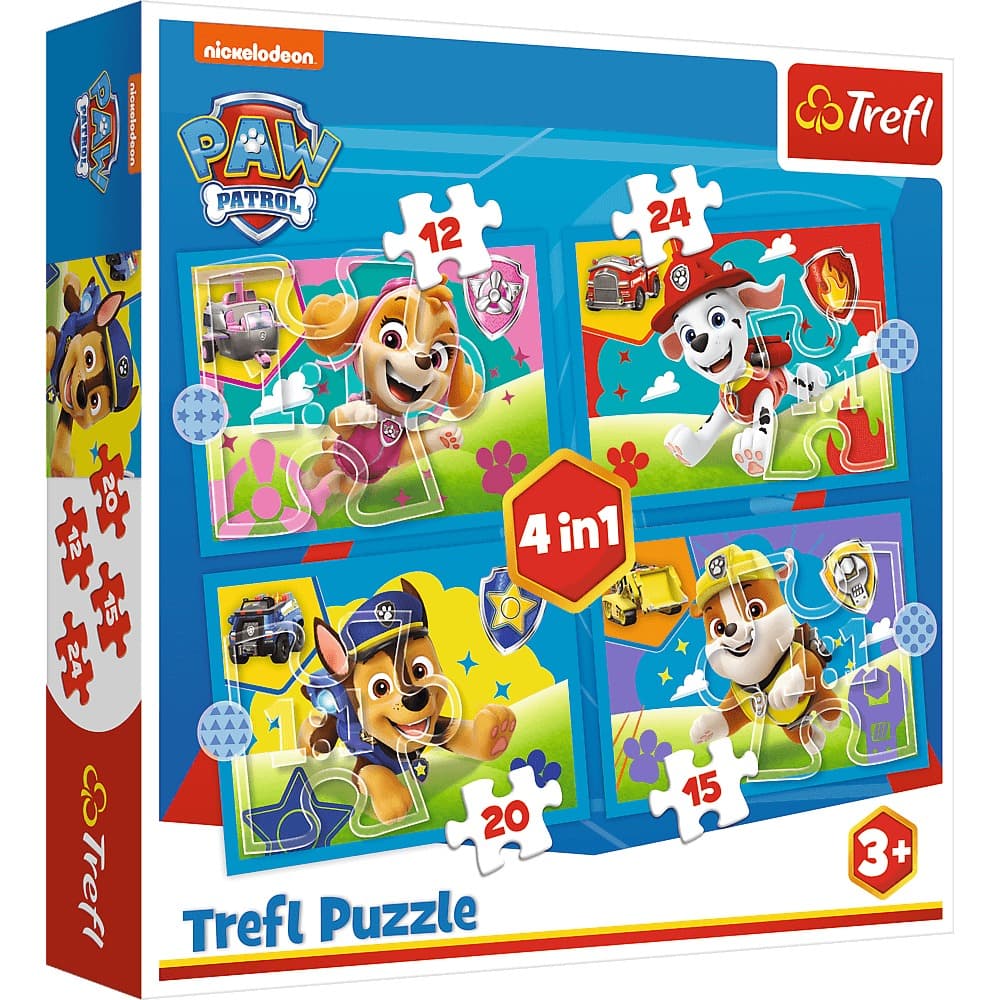Puzzle 4w1 Trefl Psi Patrol: Układanki dla dzieci od 3 lat
