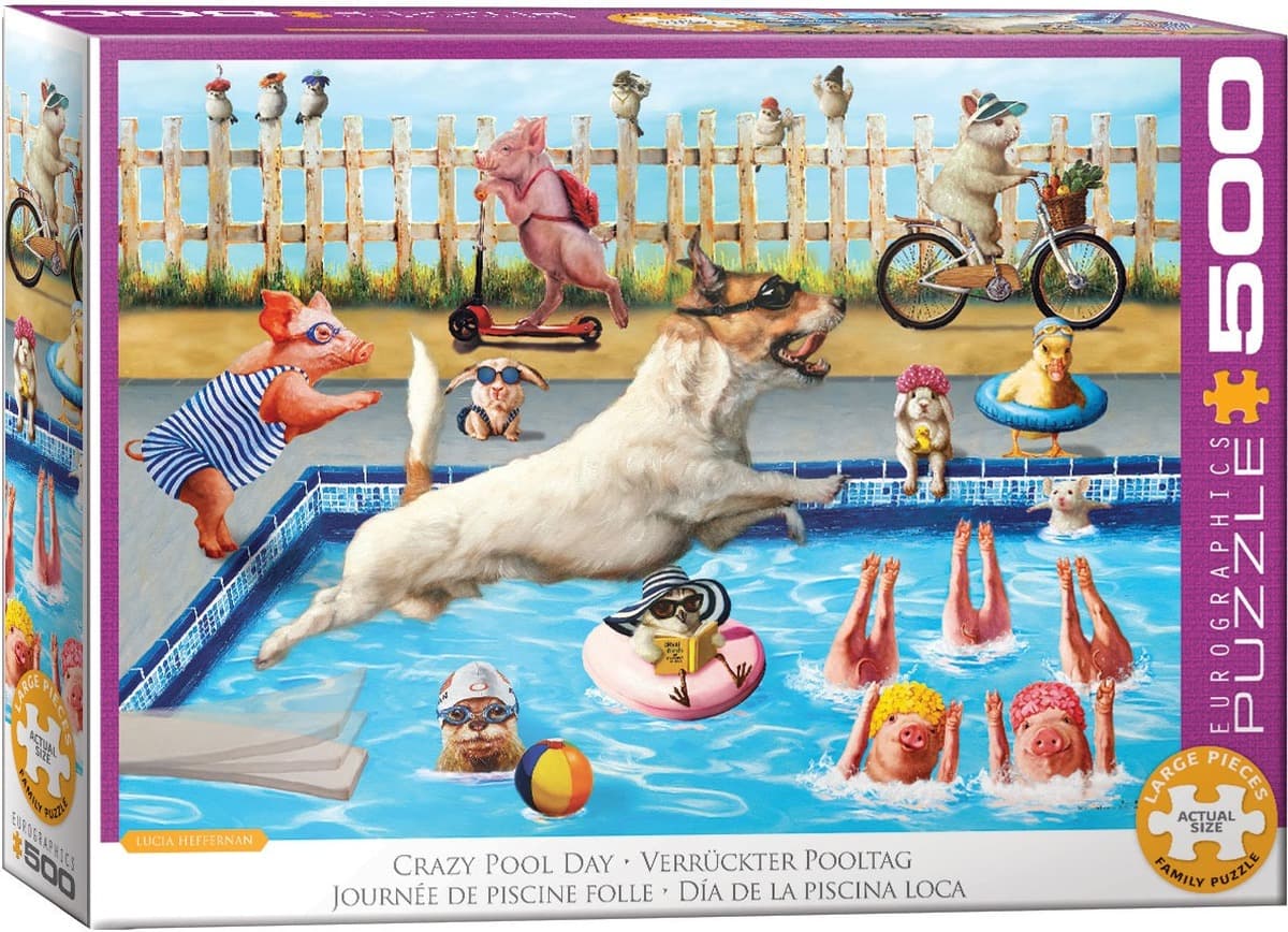 Puzzle 500 elementów Crazy Pool Day by Lucia Heffer 6500-5878