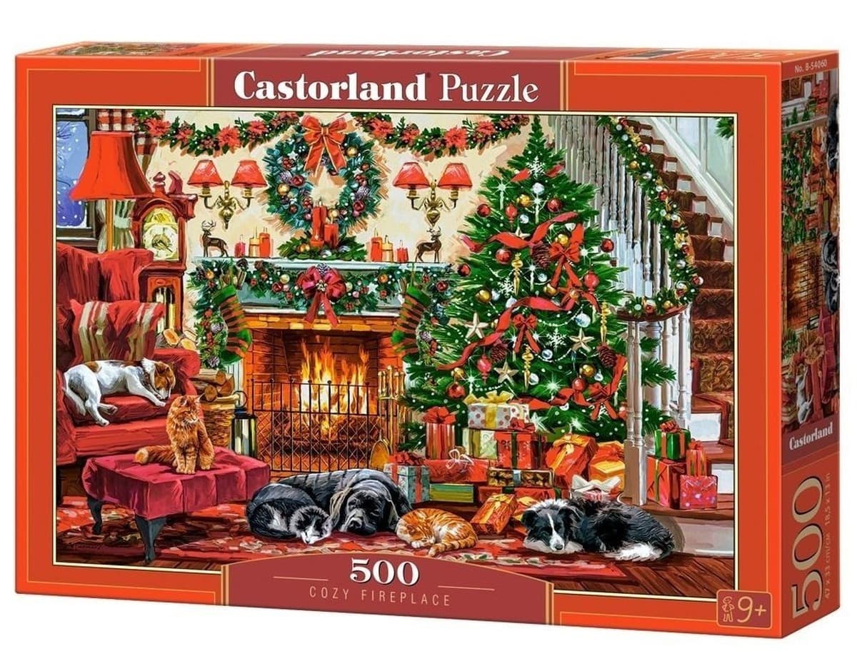 Puzzle 500 elementów - Przytulny kominek