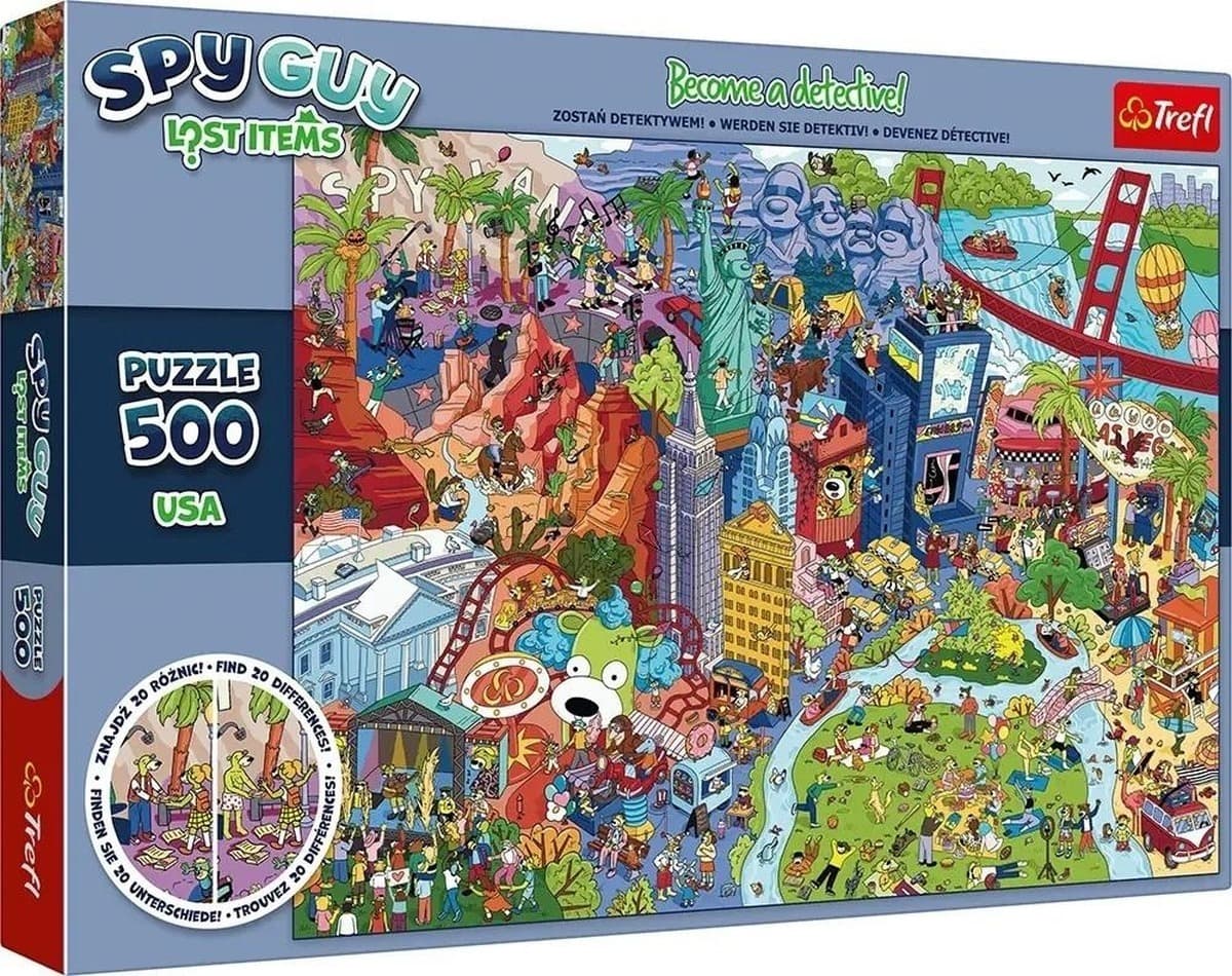 Puzzle 500 Spy Guy Zagubione przedmioty USA Trefl