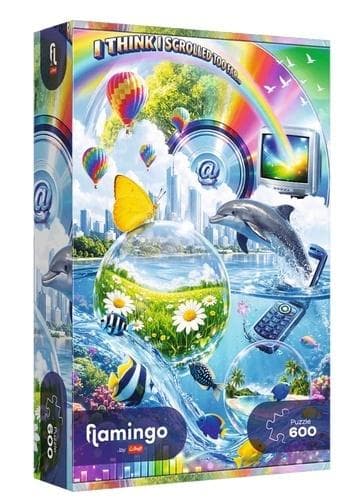 Puzzle Flamingo Internetowy chaos Y2K 600 elementów Trefl