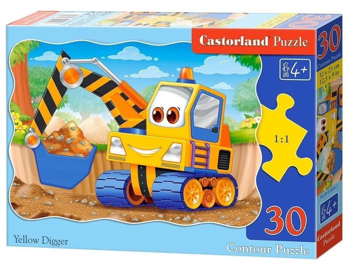 Puzzle Castorland 30 elementów Żółta Koparka dla dzieci od 4 lat