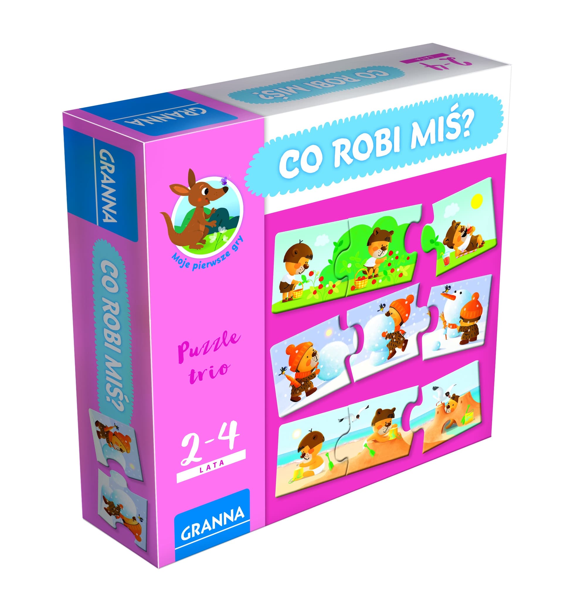 Puzzle Co Robi Miś Granna - edukacyjne, 2-4 lata