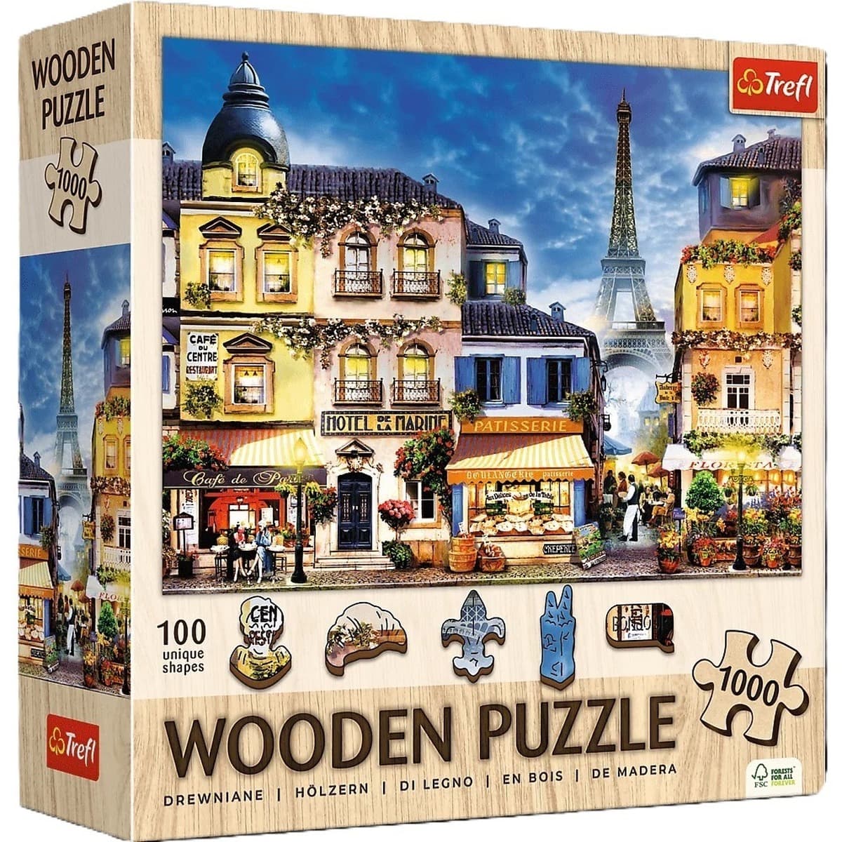 Puzzle Francuska uliczka drewniane Trefl 1000 elementów