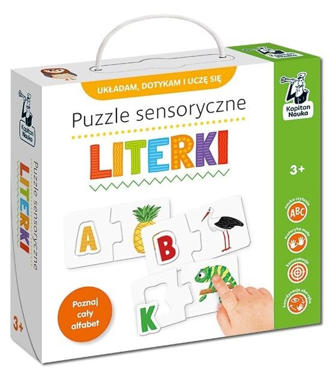 Puzzle sensoryczne Kapitan Nauka Literki edukacyjne