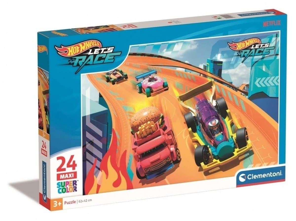 Puzzle Super Kolor 24 elementy Maxi Hot Wheels