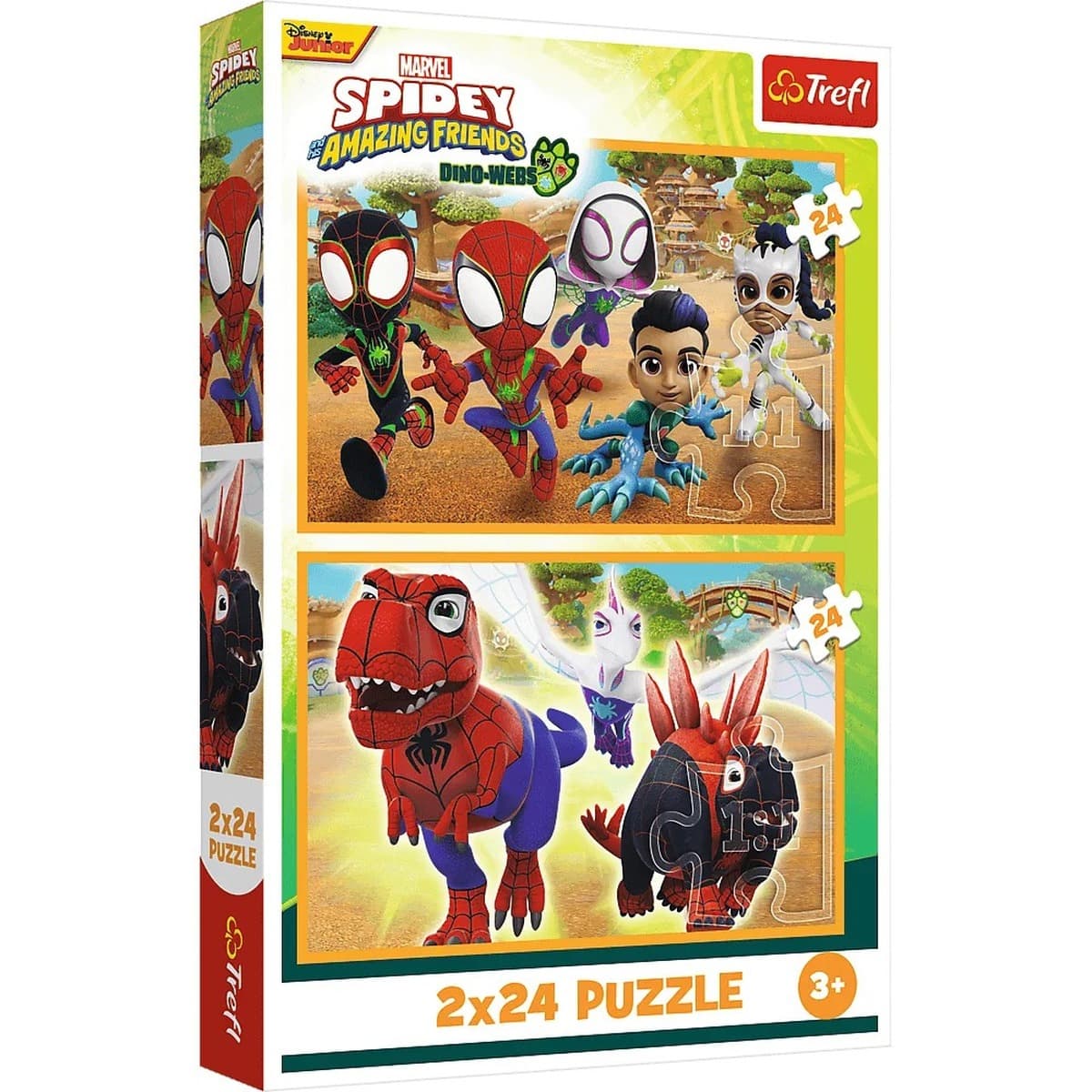 Puzzle Trefl 2x24 elementy Spidey i Dinozaury