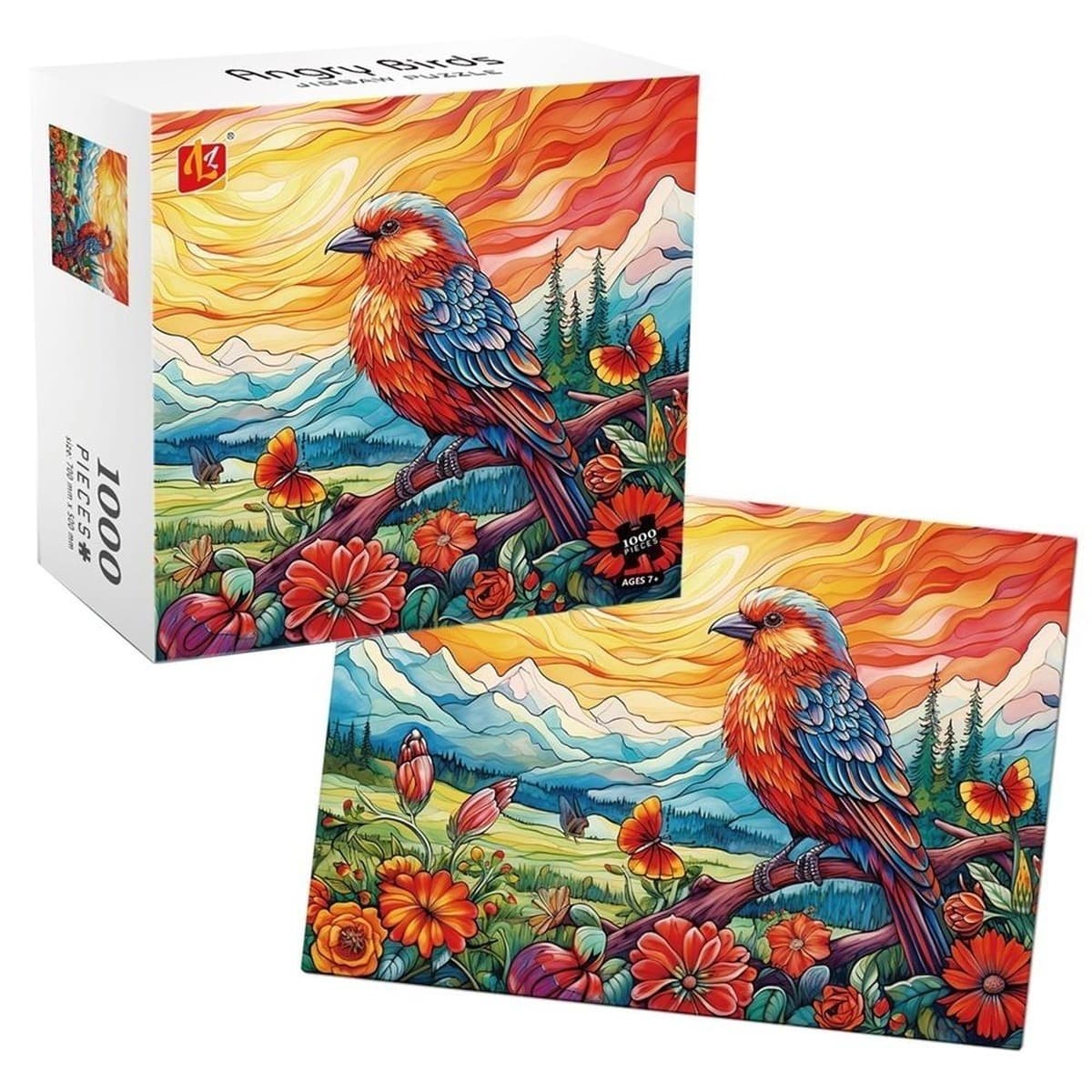 Puzzle z motywem ptaszka i krajobrazu 1000 elementów
