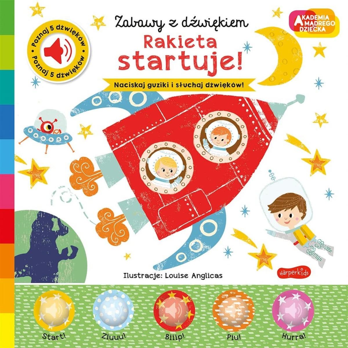 Rakieta startuje! Książeczka dźwiękowa dla dzieci HarperKids