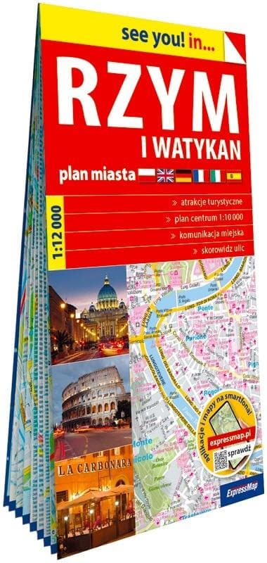Plan Rzymu i Watykanu 1:12 000 - mapa papierowa 2026