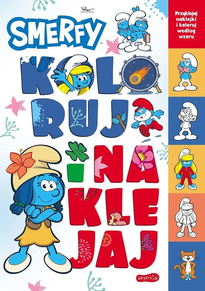 Smerfy Nowe przygody Koloruj czytaj naklejaj