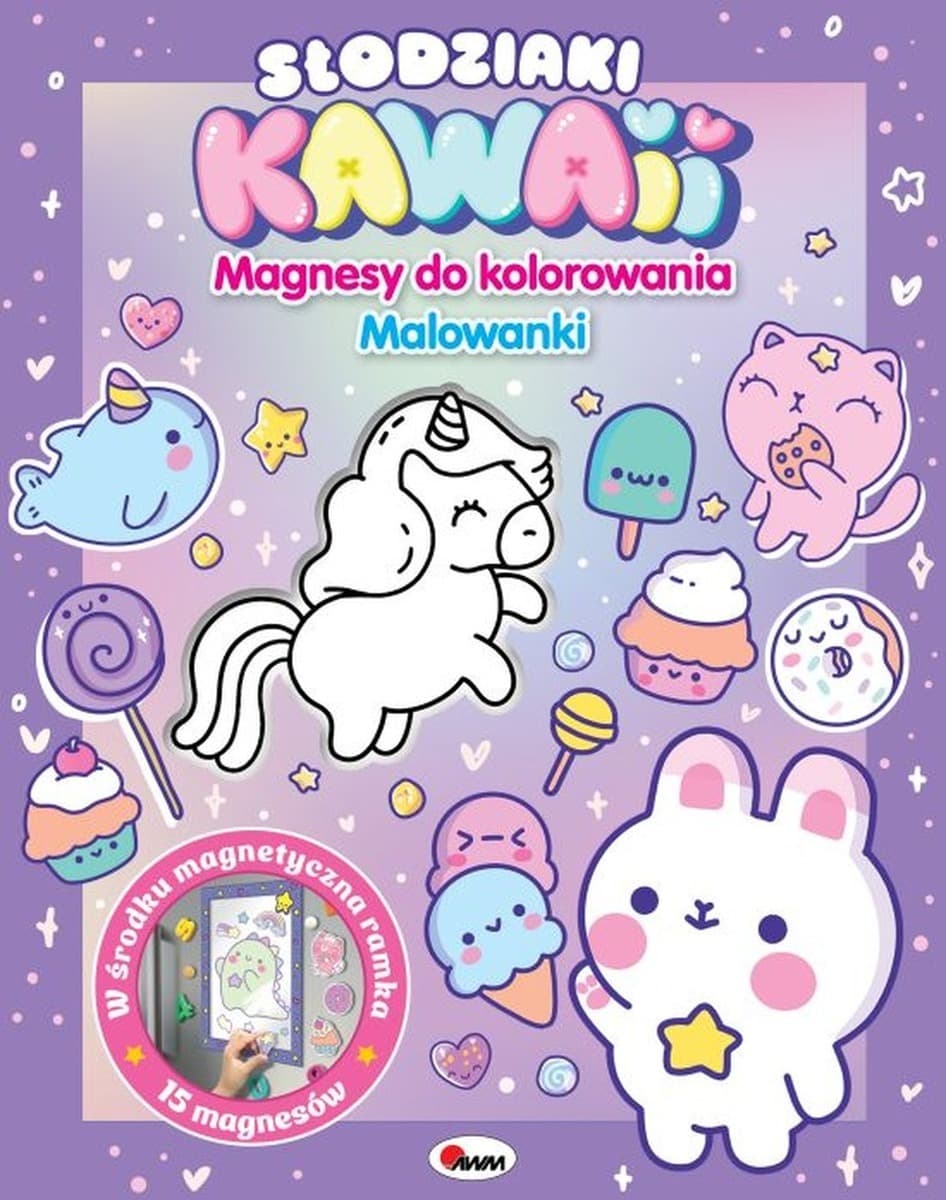 Słodziaki Kawaii. Magnesy do Kolorowania