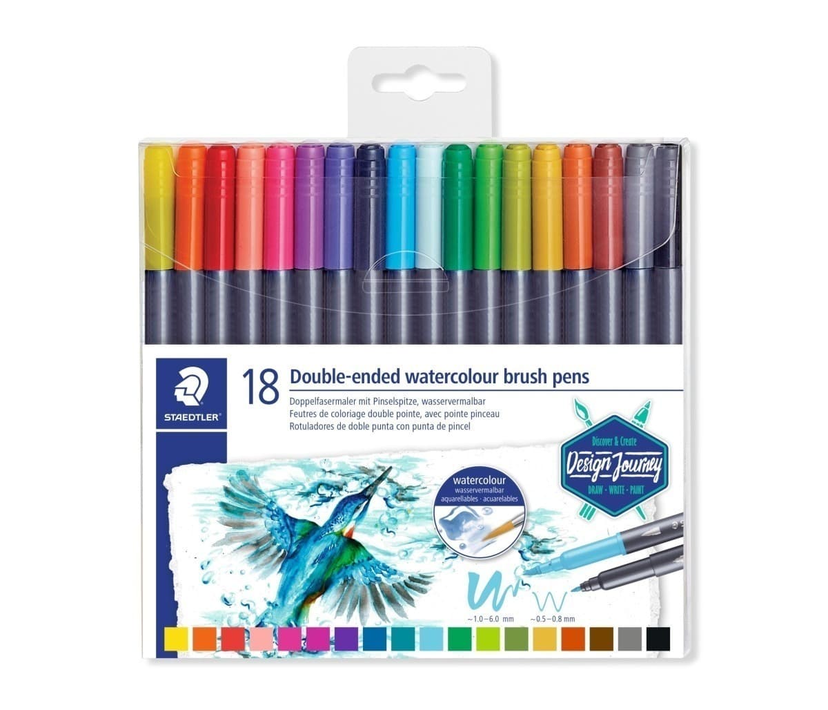 Staedtler Flamastry dwustronne Design Journey brush pen 18 kolorów