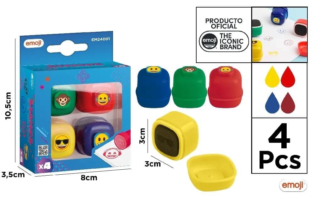 Stempelki EMOJI MP Main Paper 4 sztuki blister 80x107 mm
