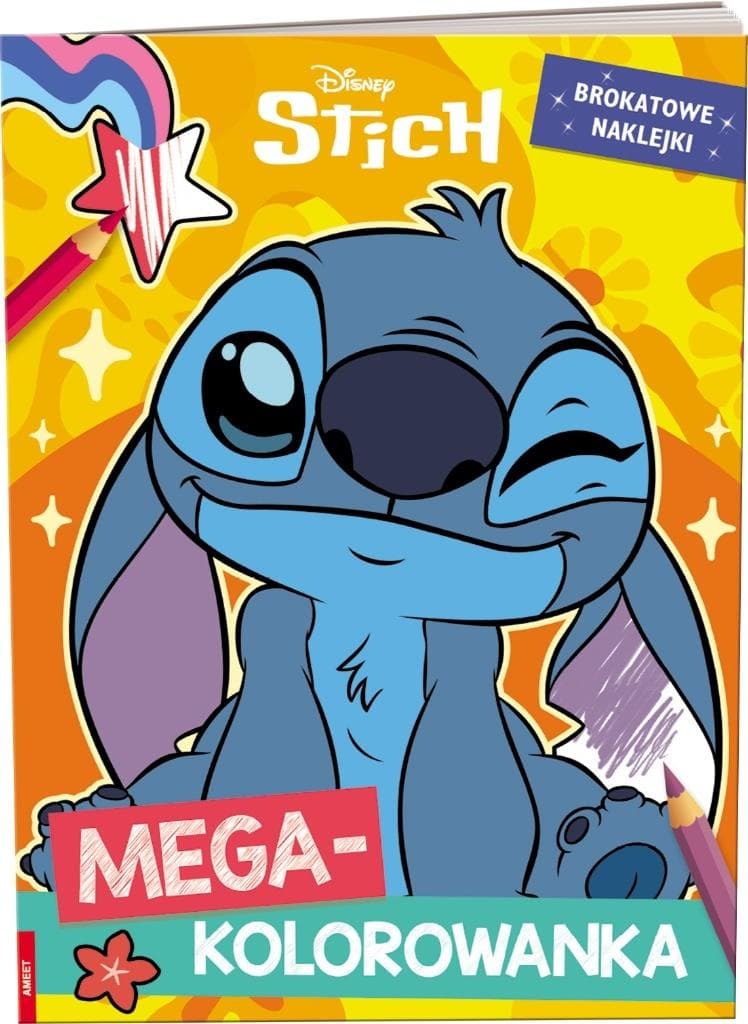 Disney Stich Mega Kolorowanka Brokatowe Naklejki KOLB-9101