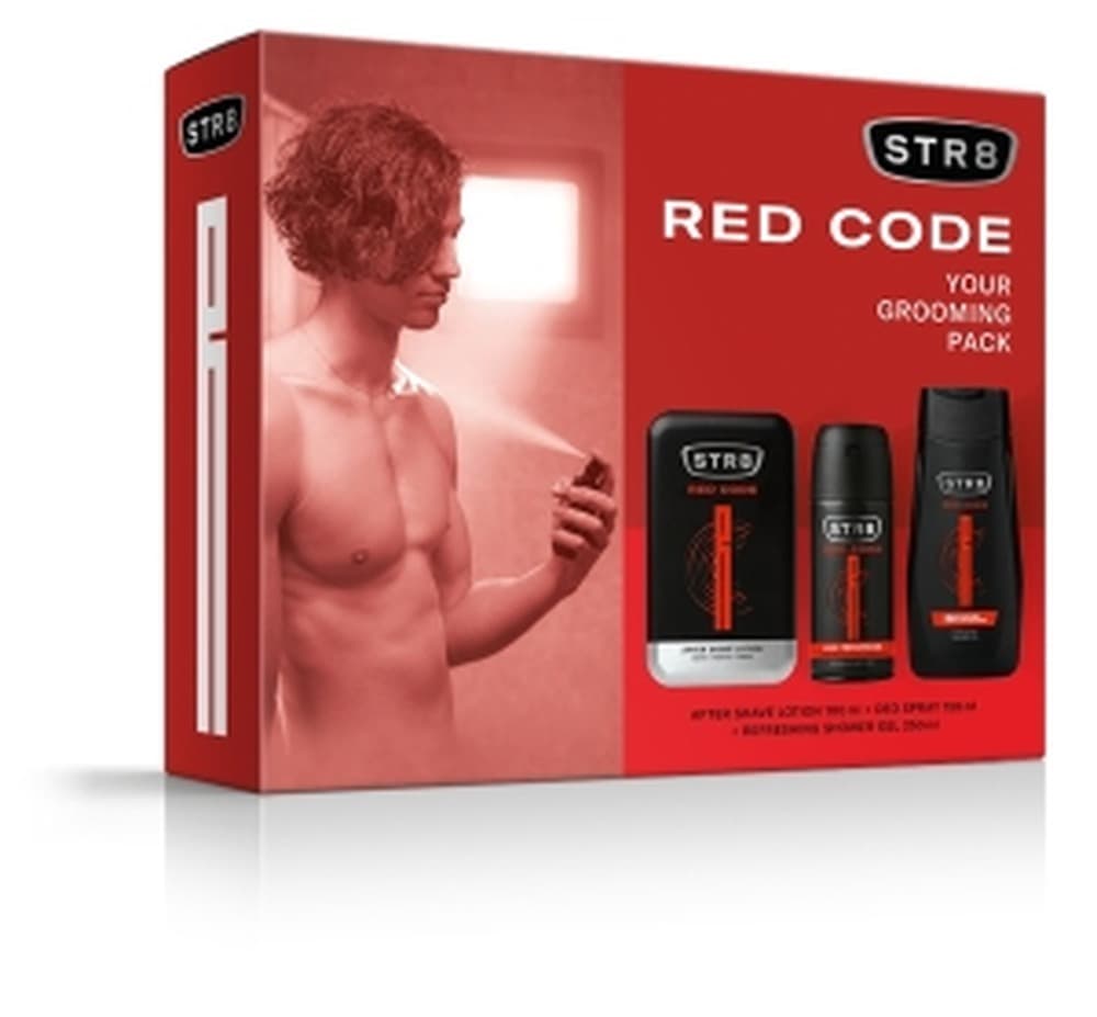 STR8 Zestaw: Red Rush Woda po goleniu 100ml, Dezodorant i Żel pod prysznic
