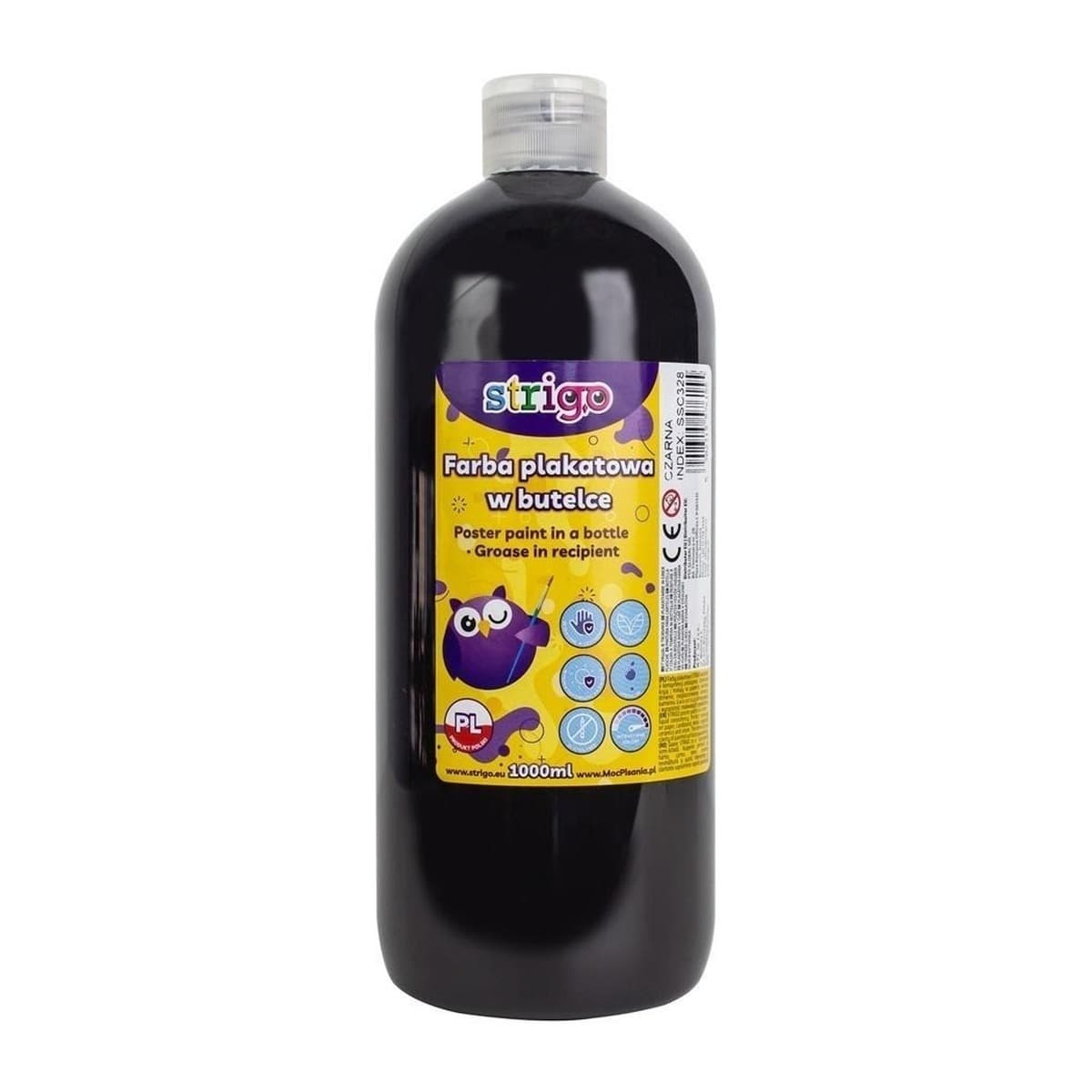 Strigo Farba plakatowa 1000 ml czarna
