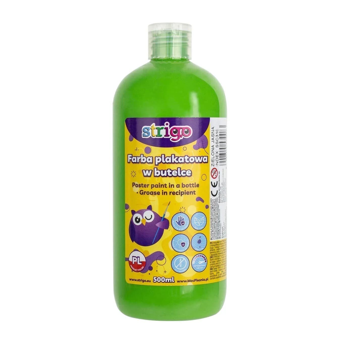 Strigo Farba Plakatowa Jasnozielona 500 ml