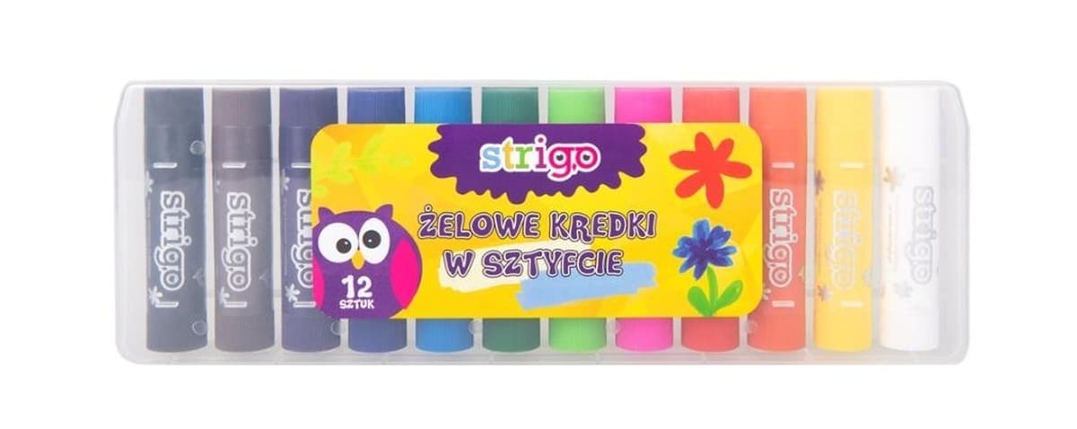 Strigo Kredki żelowe 12 intensywnych kolorów