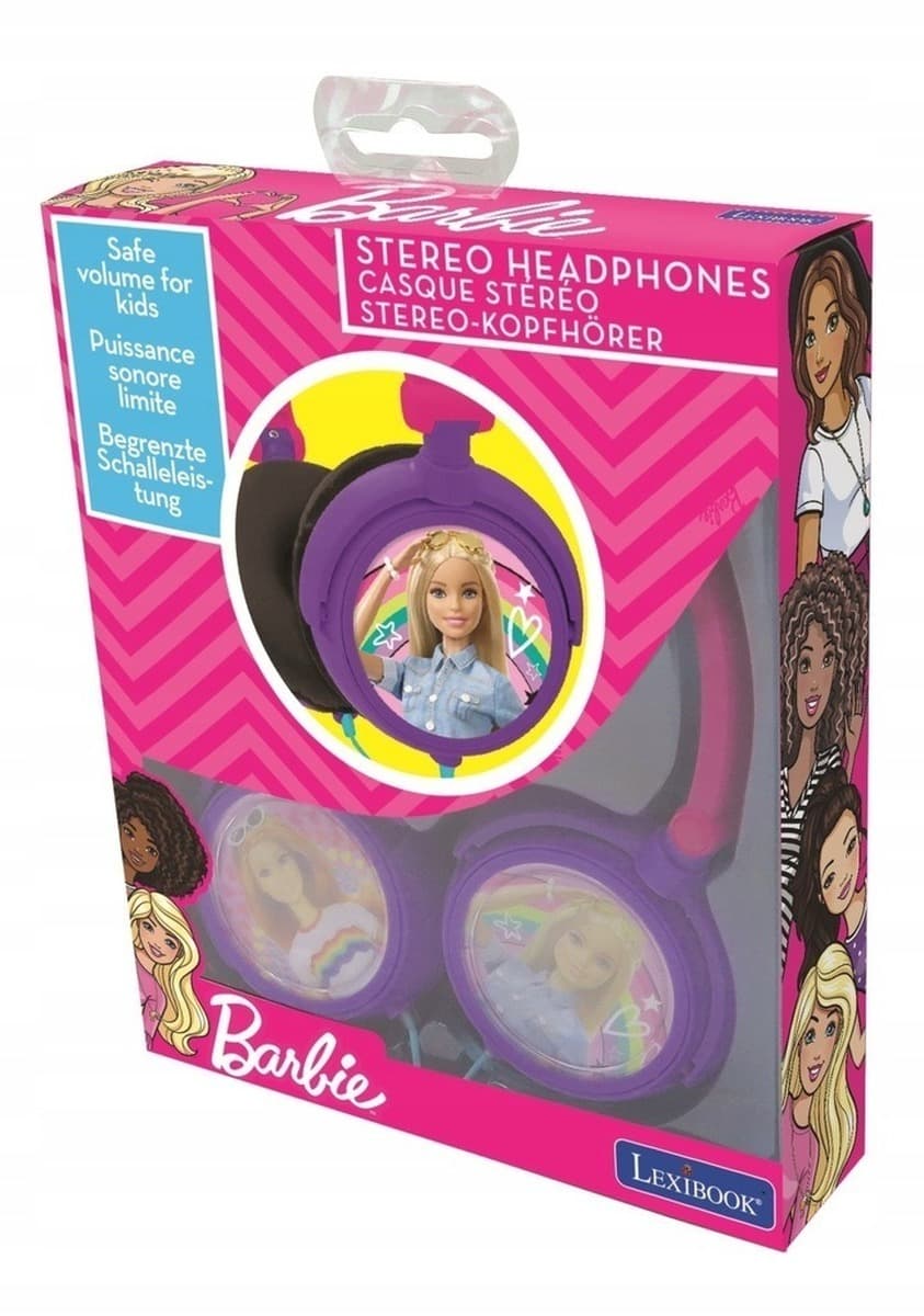 Słuchawki przewodowe Barbie Lexibook HP010BB składane stereo z ograniczeniem głośności
