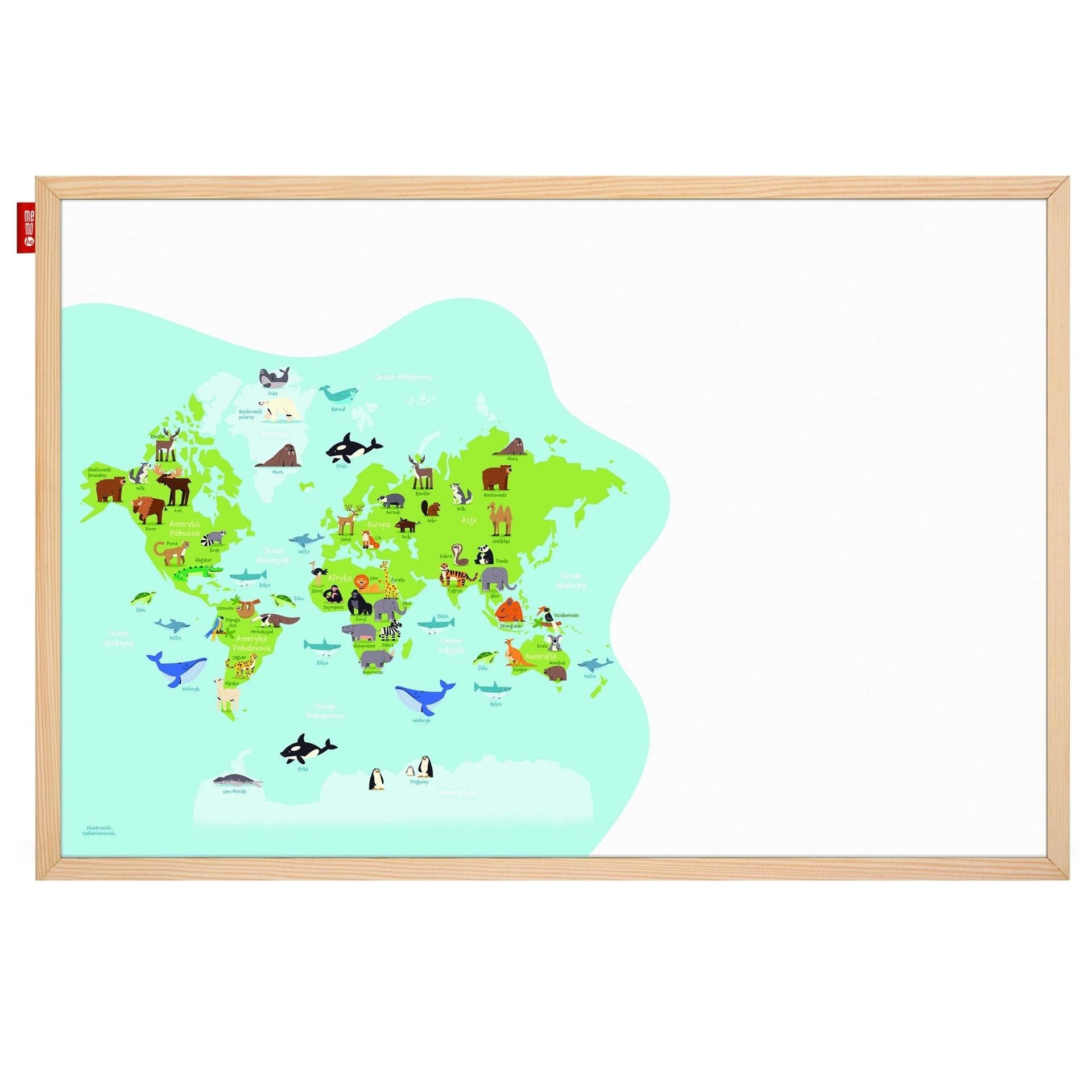 Tablica edukacyjna Animal adventure! 60x40 cm MemoBe