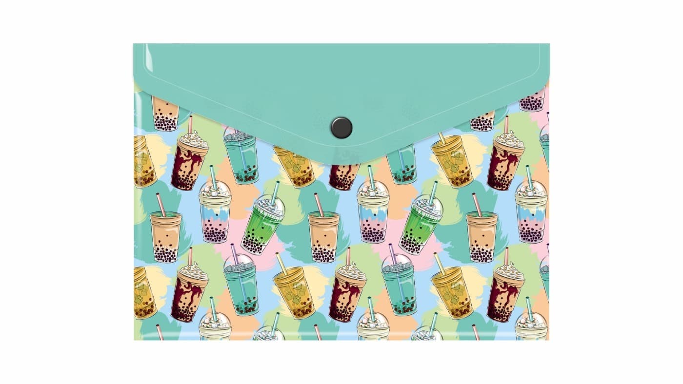 Teczka koperta A5 PP z nadrukiem bubble tea