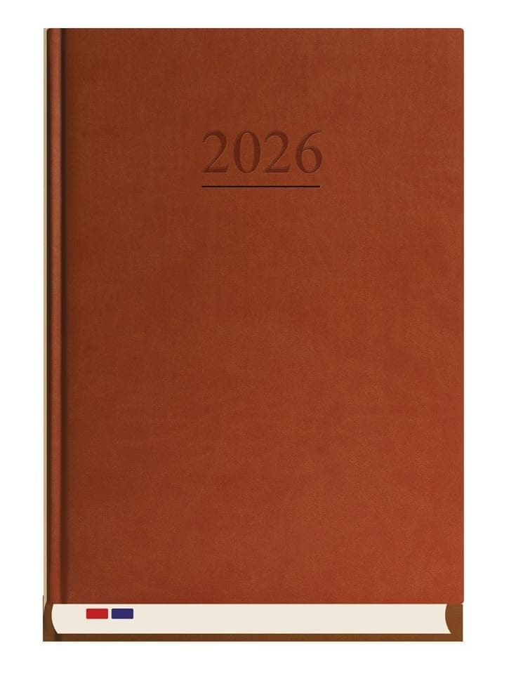Terminarz A4 stacjonarny brązowy 2026