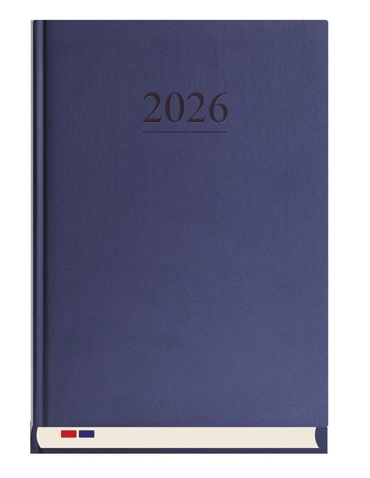 Terminarz A4 stacjonarny granatowy 2026
