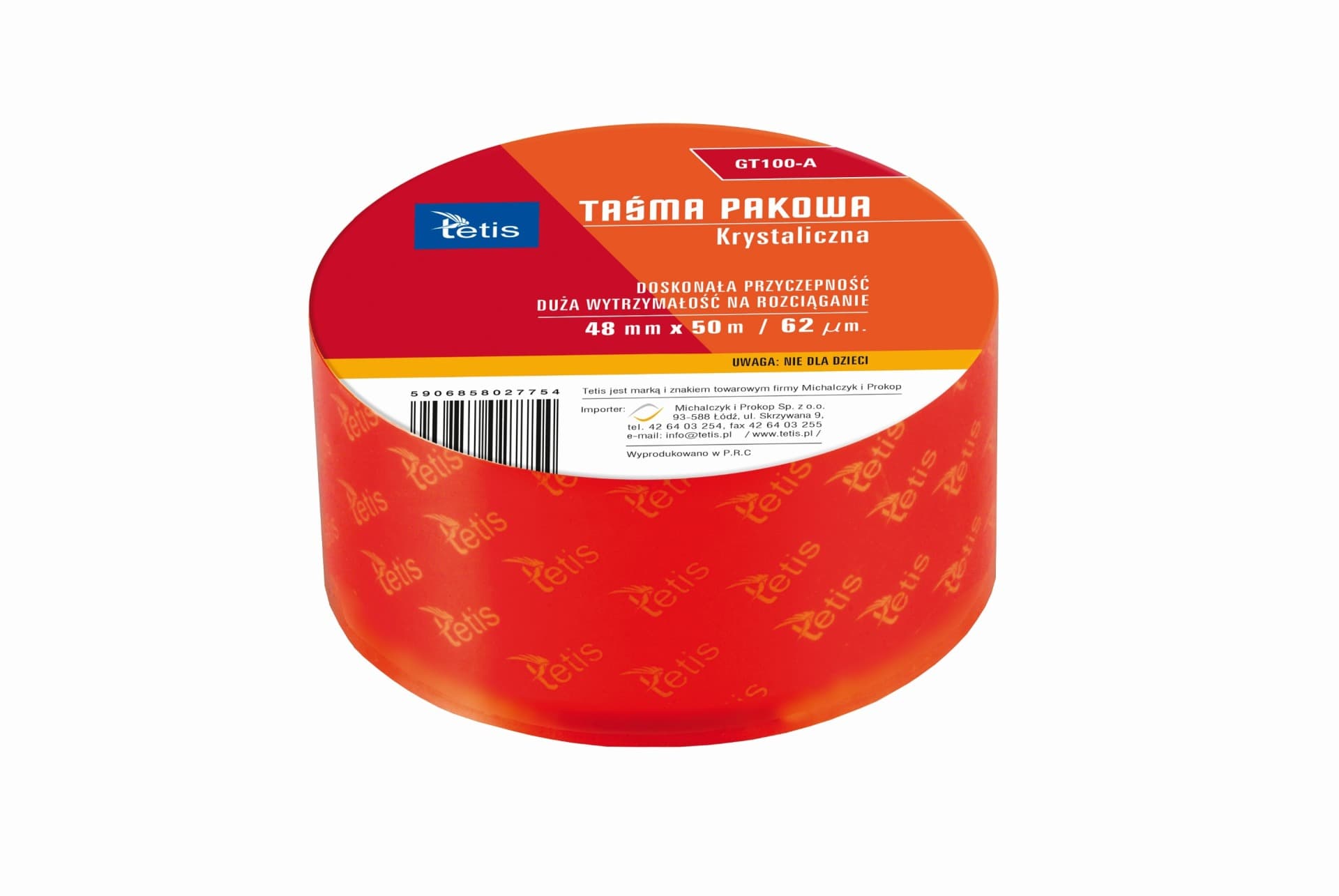 Tetis Taśma pakowa krystaliczna 48 mm x 50 m