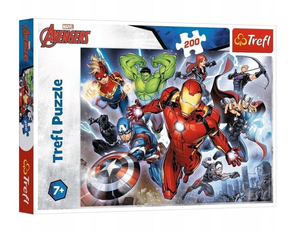 Trefl Puzzle 200 elementów - Waleczni Avengersi - układanka dla dzieci i dorosłych