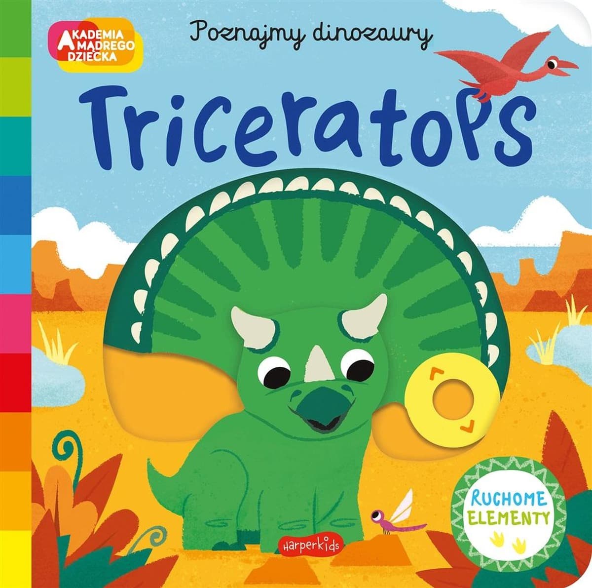 Triceratops. Akademia mądrego dziecka. Książeczka kartonowa o dinozaurach