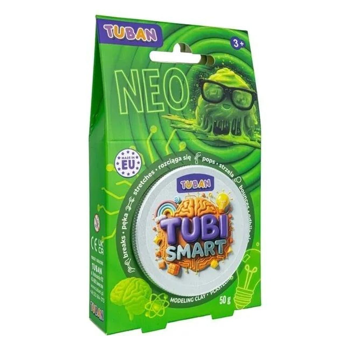 TUBAN Plastelina Neonowa Zielona 50 g - Dla dzieci
