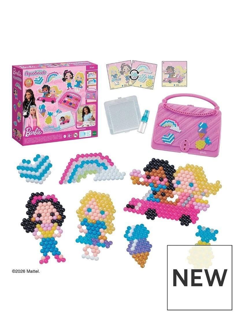 Aquabeads Walizka kreatywna Barbie zestaw 700 koralików wodnych 270x240 mm