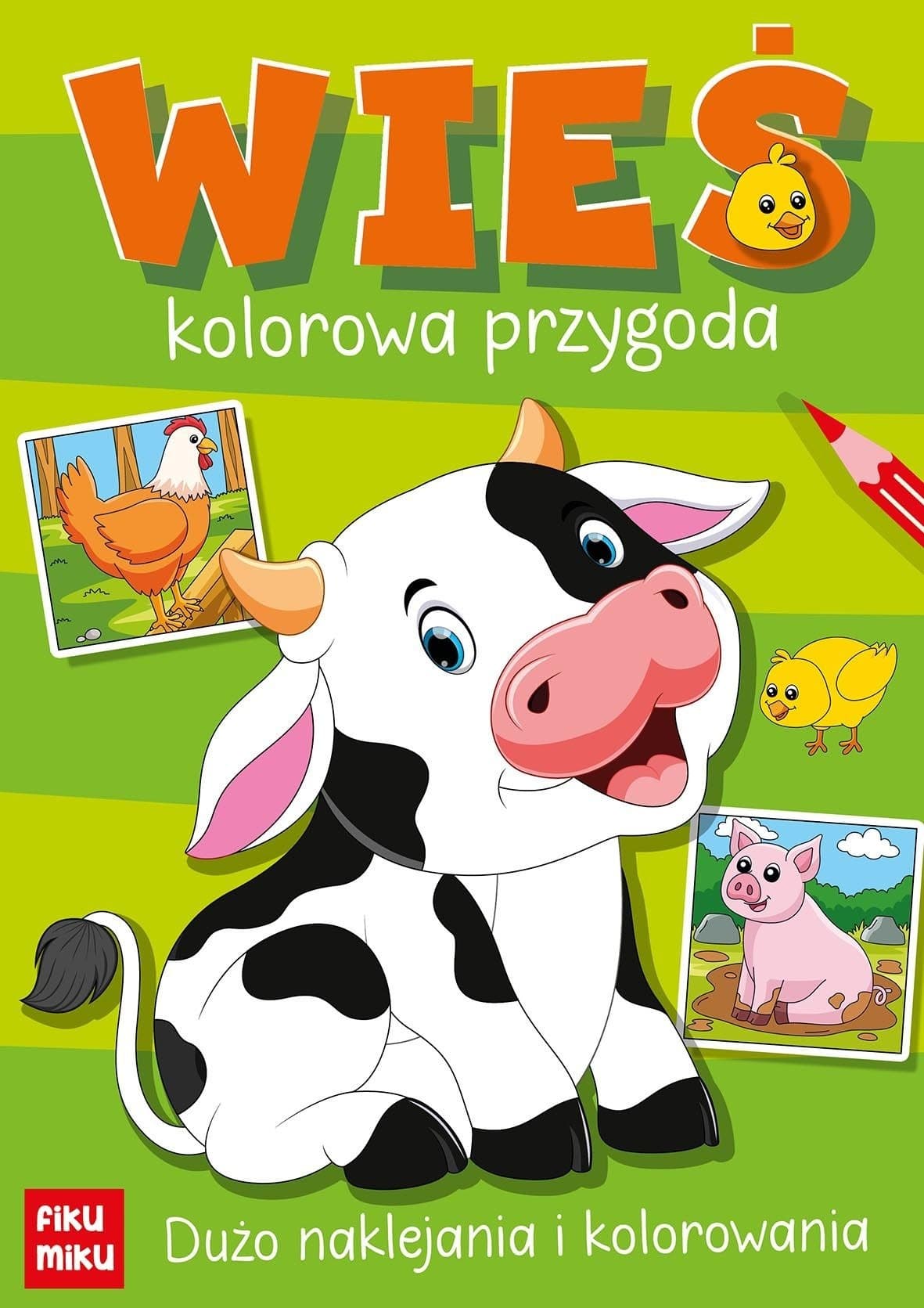 Wieś. Kolorowanka z naklejkami dla dzieci
