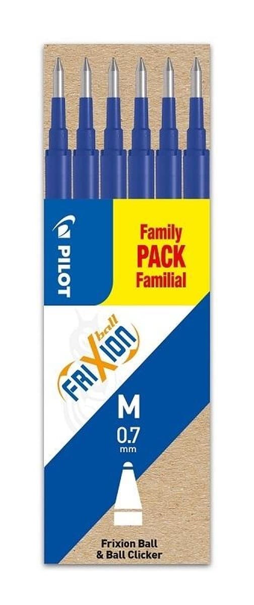 Wkłady do pióra wymazywalnego Pilot Frixion 0,7 mm niebieskie 6 sztuk