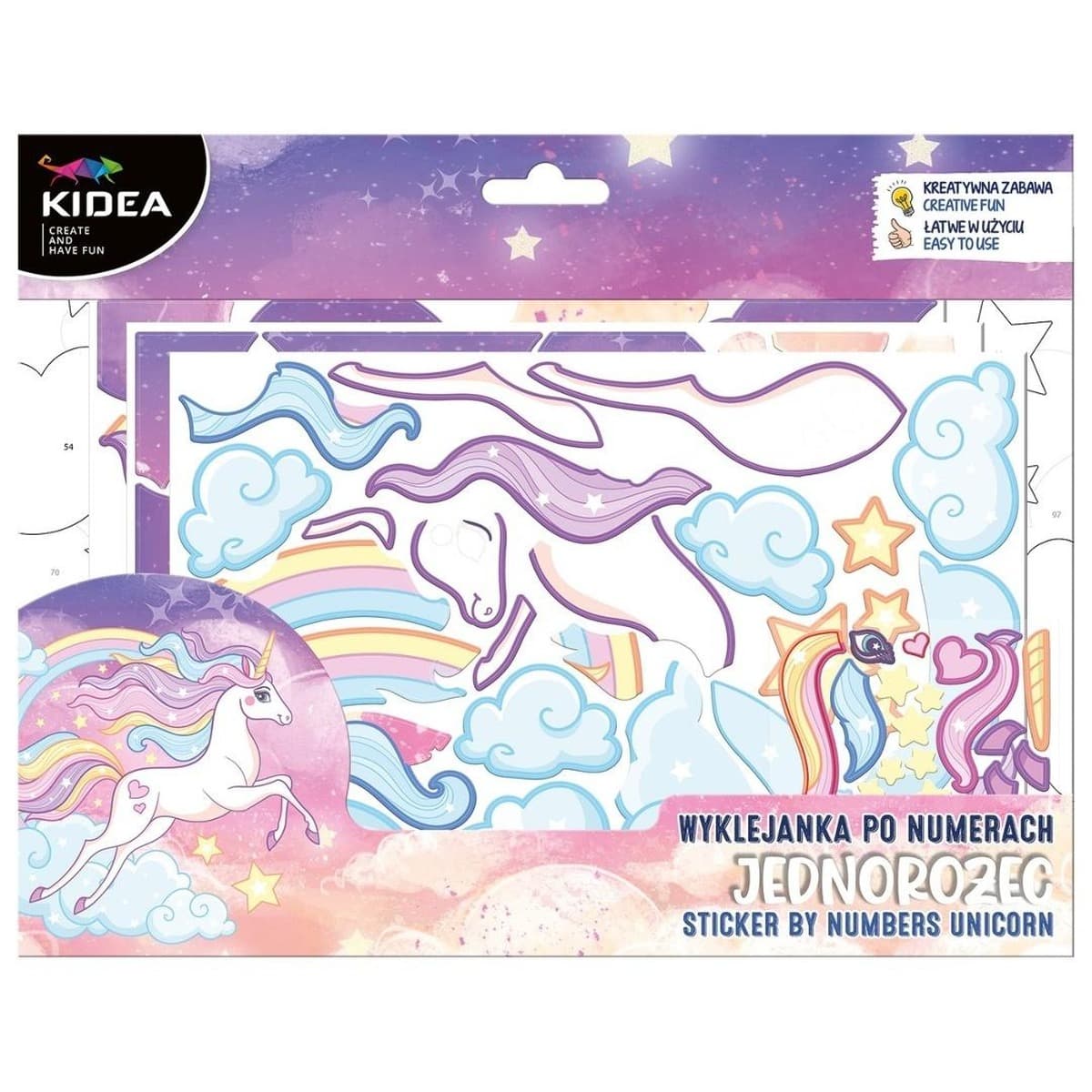 Wyklejanka po Numerach Kidea - Jednorożec