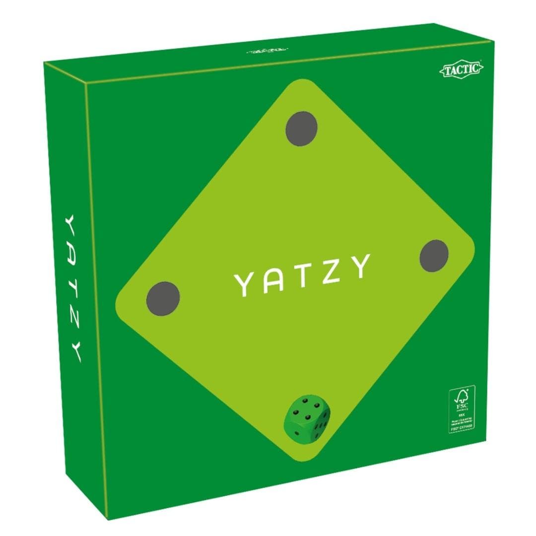 Gra towarzyska Yatzy Minimalist zielona 5 drewnianych kostek