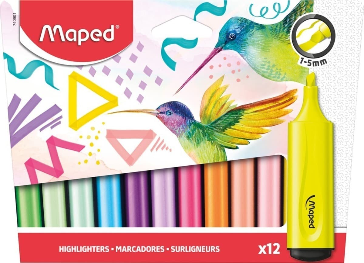 Zakreślacz Fluo Peps 6 fluo+6 pastel kolorów